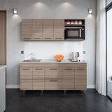 Cocina Barajas Bardolino 180x60cm con Mesón de Acero Inoxidable para Lado Izquierdo y sin Estufa - COCINAS | Bylmo