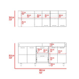 Cocina Balen Wengue 180x60cm con Mesón de Acero Inoxidable para Lado Derecho y sin Estufa - COCINAS | Bylmo