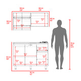 Cocina Express Wengue y Fresno Europeo 120x60cm con Mesón de Acero Inoxidable para Lado Izquierdo y con Estufa - COCINAS | Bylmo