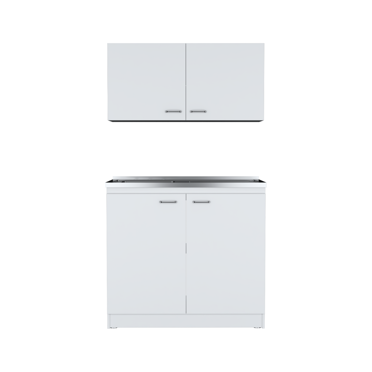 Cocina Napoles Blanco 100x49cm con Mesón de Acero Inoxidable para Lado Izquierdo y sin Estufa - COCINAS | Bylmo