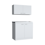 Cocina Napoles Blanco 100x49cm con Mesón de Acero Inoxidable para Lado Izquierdo y sin Estufa - COCINAS | Bylmo