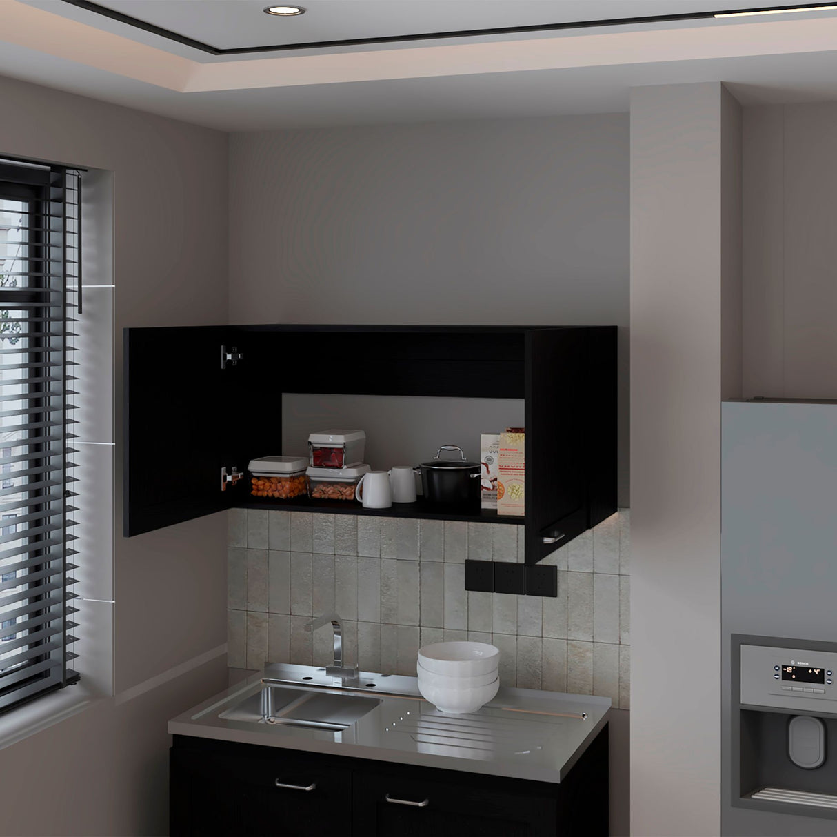 Mueble Superior de Cocina Zurich Wengue 100x49cm con Dos Puertas - MUEBLES SUPERIORES DE COCINA | Bylmo