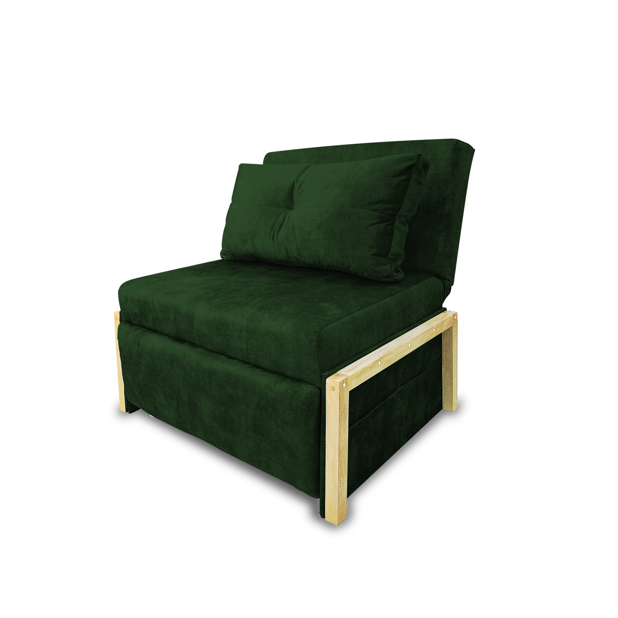 Silla Poltrona Reclinable Dorian Verde 100x75cm de Un Puesto con Bolsillos y Reposapiés - SOFAS Y POLTRONAS | Bylmo