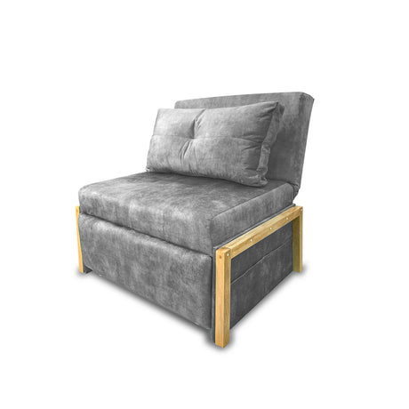 Silla Poltrona Reclinable Dorian Gris 100x75cm de Un Puesto con Bolsillos y Reposapiés - SOFAS Y POLTRONAS | Bylmo