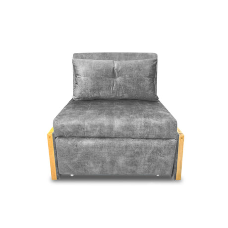 Silla Poltrona Reclinable Dorian Gris 100x75cm de Un Puesto con Bolsillos y Reposapiés - SOFAS Y POLTRONAS | Bylmo