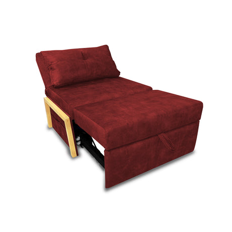 Silla Poltrona Reclinable Dorian Rojo 100x75cm de Un Puesto con Bolsillos y Reposapiés - SOFAS Y POLTRONAS | Bylmo