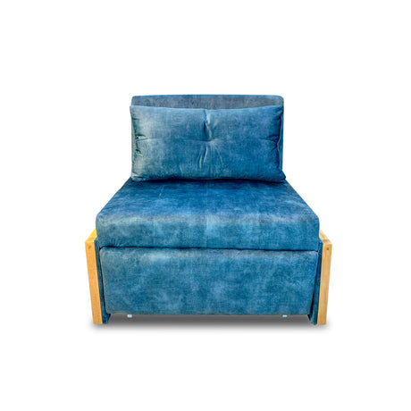 Silla Poltrona Reclinable Dorian Azul 100x75cm de Un Puesto con Bolsillos y Reposapiés - SOFAS Y POLTRONAS | Bylmo