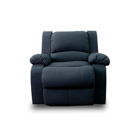 Silla Poltrona Reclinable Manual Reclinomatic Negro Mate 90x102cm con Reposapiés - SOFAS Y POLTRONAS | Bylmo