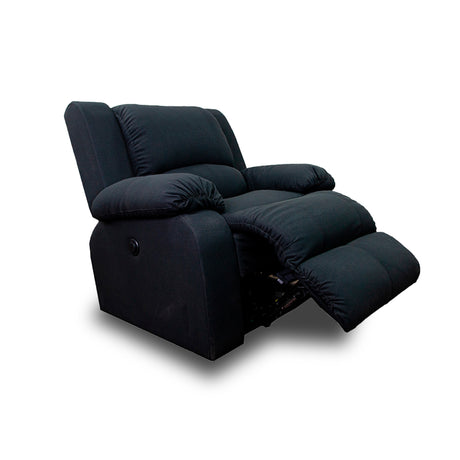 Silla Poltrona Reclinable Manual Reclinomatic Negro Mate 90x102cm con Reposapiés - SOFAS Y POLTRONAS | Bylmo