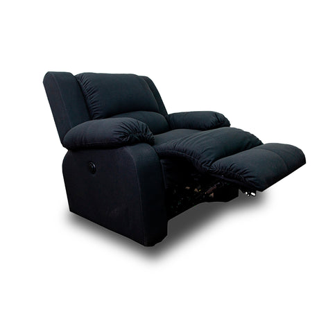 Silla Poltrona Reclinable Manual Reclinomatic Negro Mate 90x102cm con Reposapiés - SOFAS Y POLTRONAS | Bylmo