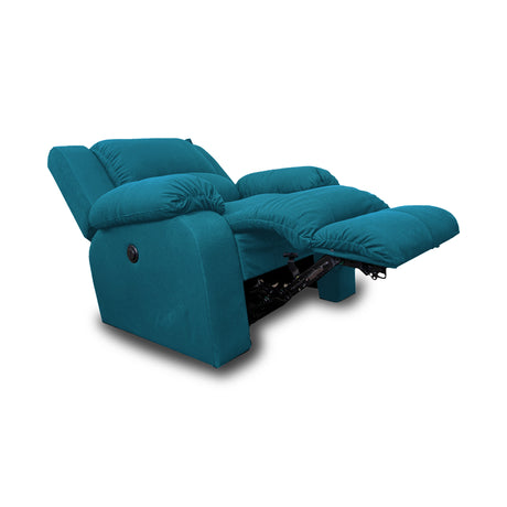 Silla Poltrona Reclinable Eléctrica Reclinomatic Turquesa 90x102cm con Reposapiés - SOFAS Y POLTRONAS | Bylmo