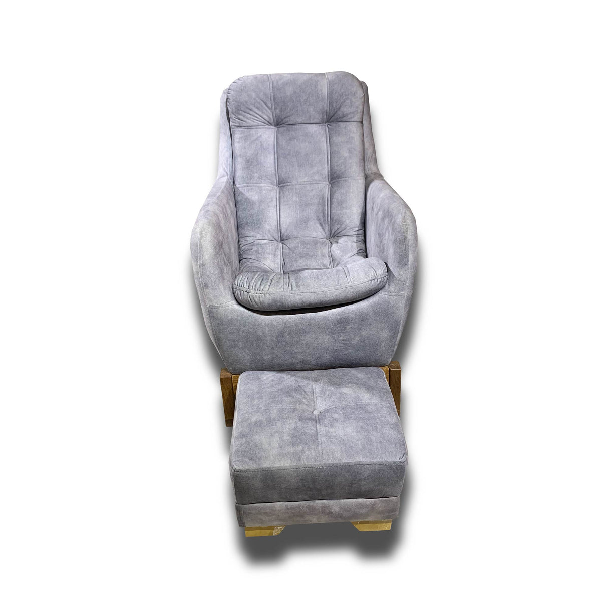 Poltrona Mecedora Paris Gris 68x102cm con Puff - SOFAS Y POLTRONAS | Bylmo