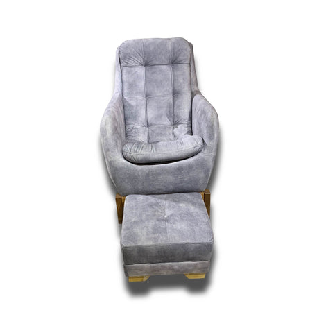 Poltrona Mecedora Paris Gris 68x102cm con Puff - SOFAS Y POLTRONAS | Bylmo