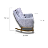 Poltrona Mecedora Paris Gris 68x102cm con Puff - SOFAS Y POLTRONAS | Bylmo