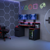 Escritorio Gamer Nick Wengue y Roma 150x88cm con Iluminación LED y Un Cajón - ESCRITORIOS | Bylmo