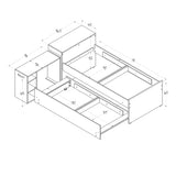 Cama Nido Lia Caramelo 96x83cm con Escritorio para Cama Sencilla y sin Colchones - CAMAS | Bylmo
