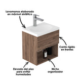 Mueble para Lavamanos Flotante Essential Gracia 40x40cm con Lavamanos Eco - MUEBLES PARA LAVAMANOS | Bylmo