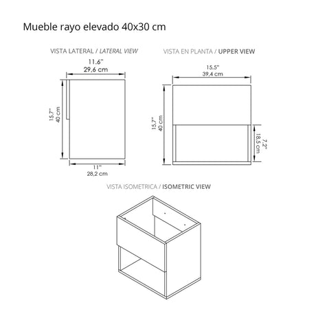 Mueble para Lavamanos Flotante Essential Gracia 40x40cm con Lavamanos Eco - MUEBLES PARA LAVAMANOS | Bylmo