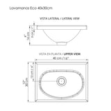 Mueble para Lavamanos Flotante Essential Soder 40x48cm con Lavamanos Eco y con Un Cajón - MUEBLES PARA LAVAMANOS | Bylmo