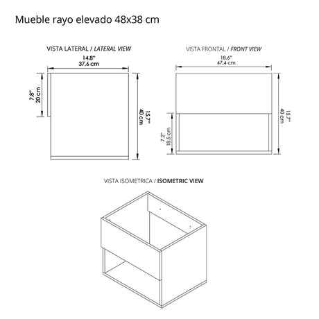 Mueble para Lavamanos Flotante Essential Mitte 48x40cm con Lavamanos Eco - MUEBLES PARA LAVAMANOS | Bylmo