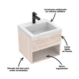 Mueble para Lavamanos Flotante Essential Soder 48x40cm con Lavamanos Oslo - MUEBLES PARA LAVAMANOS | Bylmo