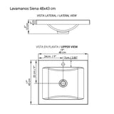 Mueble para Lavamanos Flotante Essential Gracia 48x40cm con Lavamanos Siena - MUEBLES PARA LAVAMANOS | Bylmo