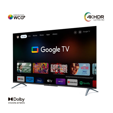 Televisor Smart 55 Pulgadas 4K QLED Negro 122.6x76.59cm con WIFI Integrado y Bluetooth - TELEVISORES | Bylmo