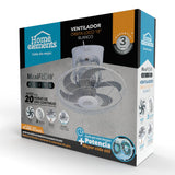 Ventilador de Órbita MaxiFlow Blanco y Gris 51x36cm de Tres Velocidades con Oscilación - VENTILADORES | Bylmo