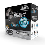 Ventilador de Piso MaxiFlow Elite Negro 49x130cm de Tres Velocidades con Oscilación - VENTILADORES | Bylmo