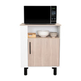 Mueble Microondas Blink Bardolino y Blanco 65.2x85cm con Una Puerta y con Patas - ALACENAS Y MUEBLES MICROONDAS | Bylmo