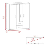 Closet Bariloche Blanco 177.9x50.4cm con Dos Cajones Tres Entrepaños y con Diez Compartimiento - CLOSETS | Bylmo