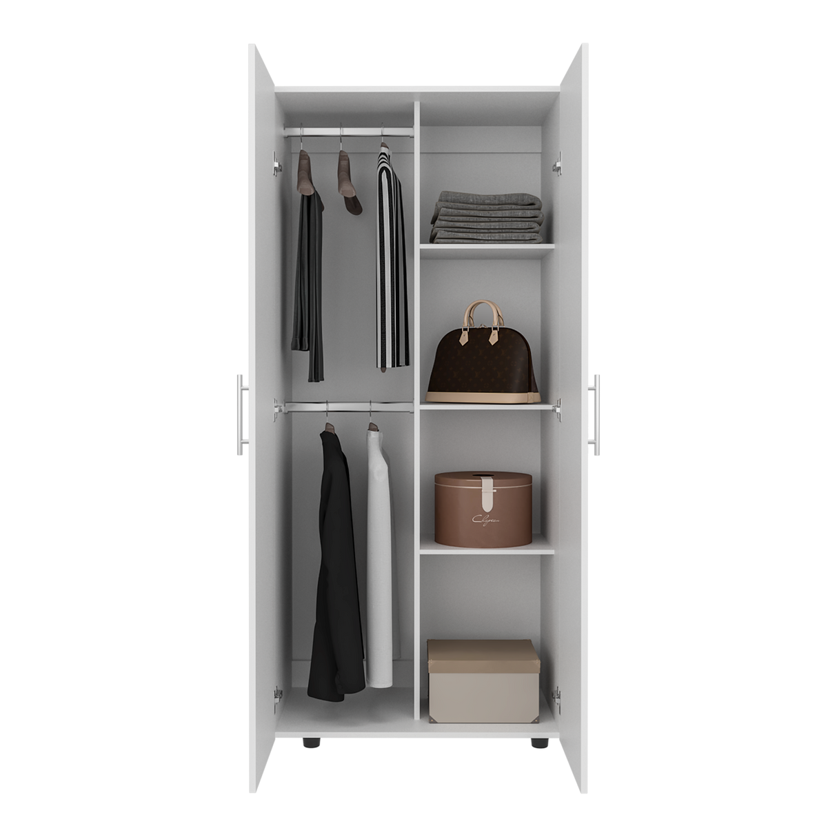 Closet Tera Blanco 180x48cm con Tres Entrepaños y con Seis Compartimiento - CLOSETS | Bylmo