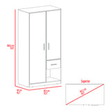 Closet Girona Plomo y Fresno Europeo 180x48.8cm con Un Cajón con Dos Entrepaños y con Seis Compartimiento - CLOSETS | Bylmo