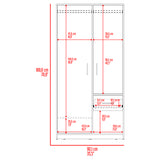 Closet Girona Plomo y Fresno Europeo 180x48.8cm con Un Cajón con Dos Entrepaños y con Seis Compartimiento - CLOSETS | Bylmo