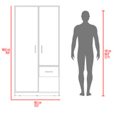 Closet Girona Plomo y Fresno Europeo 180x48.8cm con Un Cajón con Dos Entrepaños y con Seis Compartimiento - CLOSETS | Bylmo