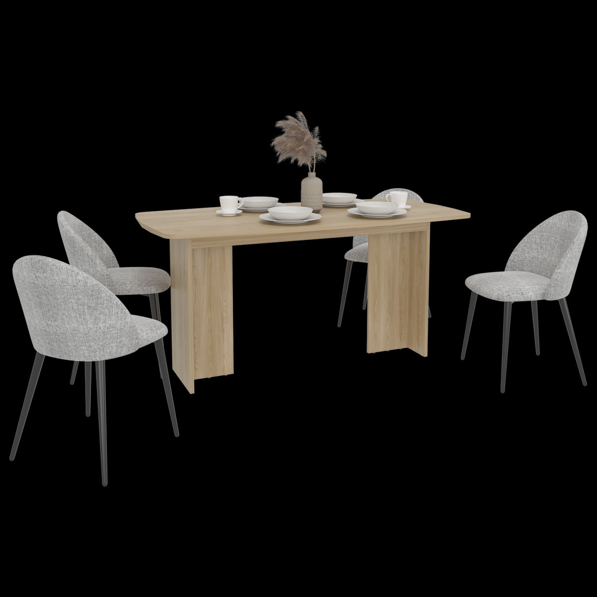Comedor Rectangular Bankok Fresno Europeo 156x75.6cm Para Cuatro Puestos sin Sillas - COMEDORES | Bylmo