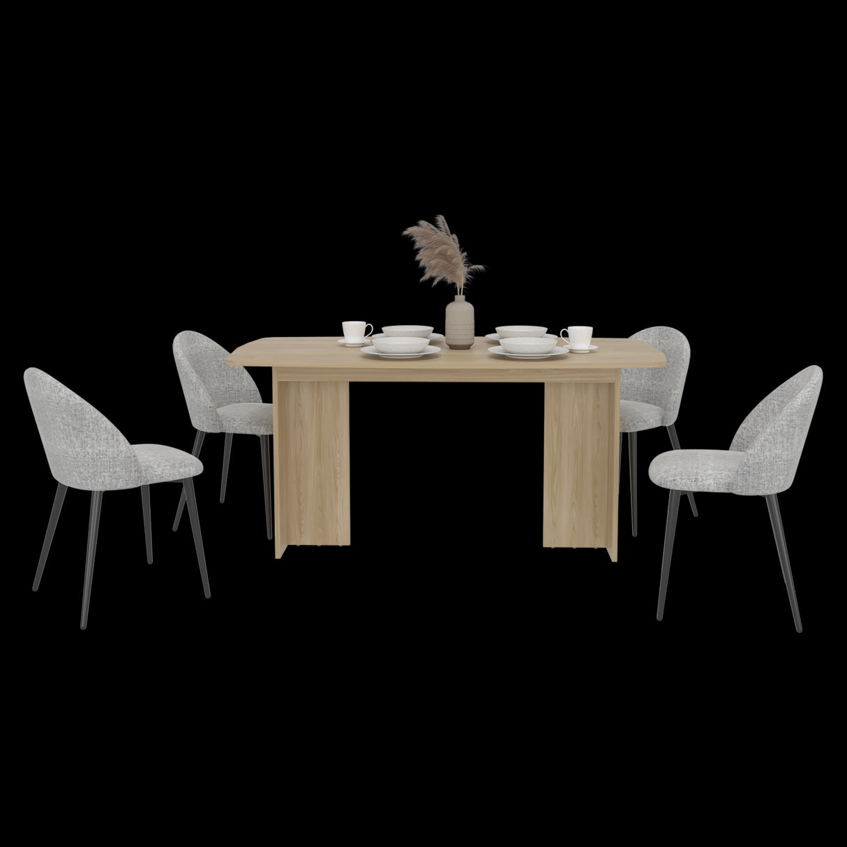 Comedor Rectangular Bankok Fresno Europeo 156x75.6cm Para Cuatro Puestos sin Sillas - COMEDORES | Bylmo