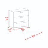 Cajonera Sevilla Fresno Europeo y Blanco 80x75cm De Tres Hileras con Cuatro Cajones - CAJONERAS Y COMODAS | Bylmo