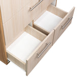 Cajonera Sevilla Fresno Europeo y Blanco 80x75cm De Tres Hileras con Cuatro Cajones - CAJONERAS Y COMODAS | Bylmo