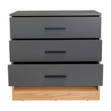 Cajonera Girona Plomo y Fresno Europeo 70x70cm De Cuatro Hileras con Tres Cajones - CAJONERAS Y COMODAS | Bylmo