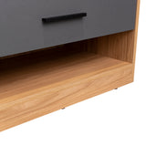 Cajonera Girona Plomo y Fresno Europeo 70x70cm De Cuatro Hileras con Tres Cajones - CAJONERAS Y COMODAS | Bylmo