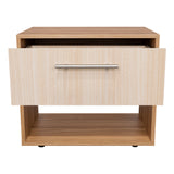 Mesa de Noche Sevilla Fresno Europeo 45.9x37.3cm con Dos Compartimientos - MESAS DE NOCHE | Bylmo