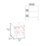 Mueble para Lavamanos Basic Fresno Europeo y Blanco 47x50.5cm con Patas y Una Puerta - MUEBLES PARA LAVAMANOS | Bylmo
