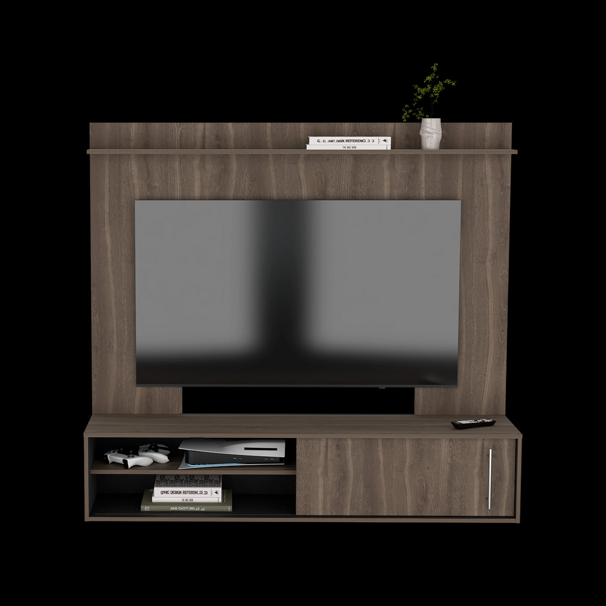 Panel de TV Bigaf Milan y Wengue 145.6x38cm Para TV Hasta 60 Pulgadas Flotante - MUEBLES DE TV | Bylmo