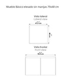 Mueble para Lavamanos Individual Essential Gracia 79x48cm con Lavamanos Quadratto y Dos Puertas - MUEBLES PARA LAVAMANOS | Bylmo