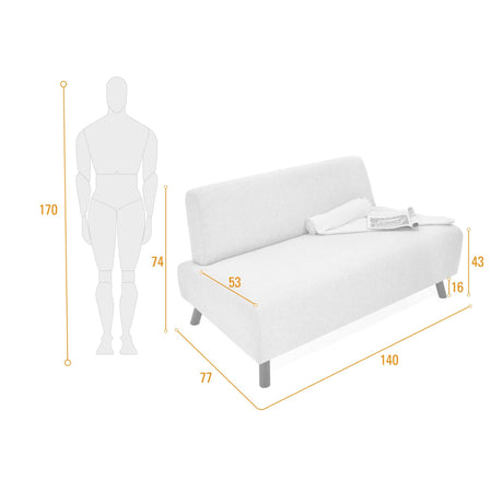 Sofá Manhattan Plata 140x74cm de Dos Puestos - SOFAS Y POLTRONAS | Bylmo