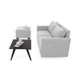 Sala Modular Alcala Plata y Wengue 70x80cm de Tres Puestos con Apoya Brazos Puff y Mesa de Centro - SOFAS Y POLTRONAS | Bylmo