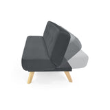 Sofá Cama Charlotte Gris 182x85cm de Tres Puestos Reclinable - SOFAS Y POLTRONAS | Bylmo