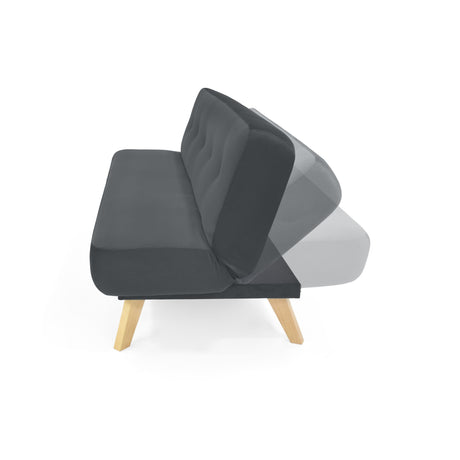 Sofá Cama Charlotte Gris 182x85cm de Tres Puestos Reclinable - SOFAS Y POLTRONAS | Bylmo
