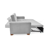 Sofá Cama Vancouver Plata 210x85cm de Tres Puestos Reclinable con Apoya Brazos Resistente a Rasguños - SOFAS Y POLTRONAS | Bylmo